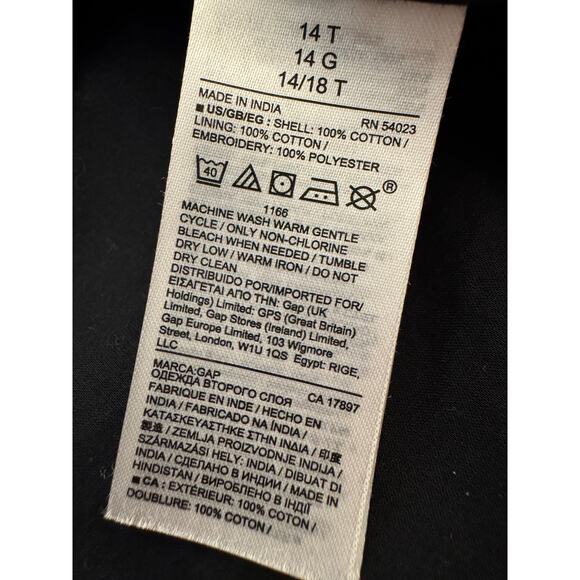 GAP A LINE BALLOON SLEEVE EYELET BLACK DRESS SIZE 14 Tall PREPPY - Picture 7 of 10